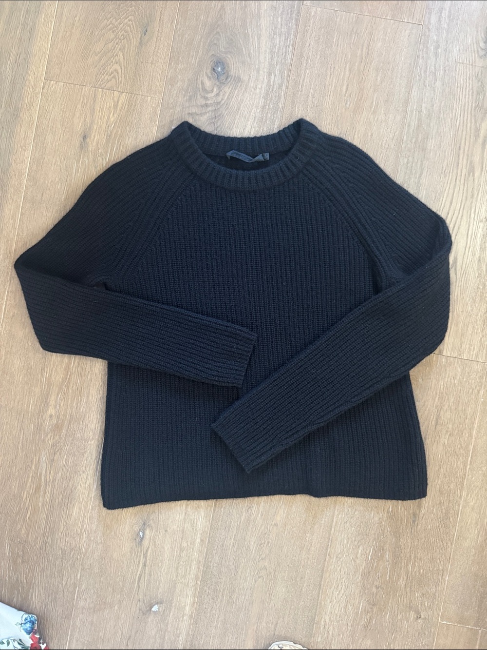 Jenni Kayne Black Ribbed Crewneck Sweater